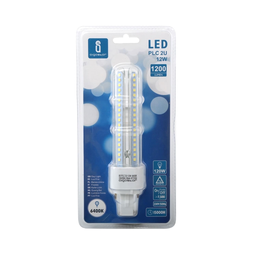 LED Spuldze G24D-3/12W/230V 6500K - Aigostar