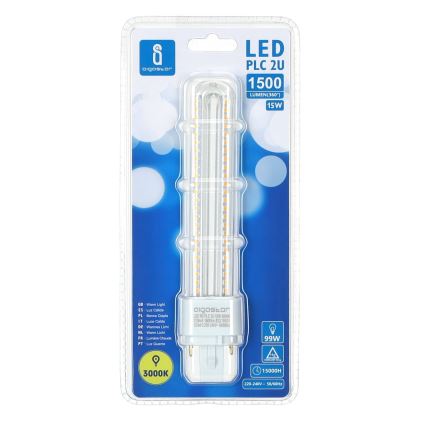 LED Spuldze G24D-3/15W/230V 3000K - Aigostar