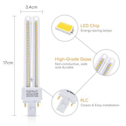 LED Spuldze G24D-3/15W/230V 4000K - Aigostar