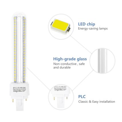 LED Spuldze G24D-3/15W/230V 6500K - Aigostar