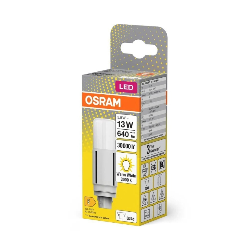 LED Spuldze G24d/5,5W/230V 3000K - Osram