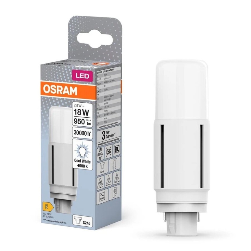 LED Spuldze G24d/7,5W/230V 4000K - Osram