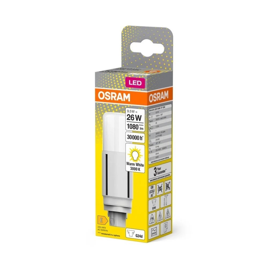 LED Spuldze G24d/9,5W/230V 3000K - Osram