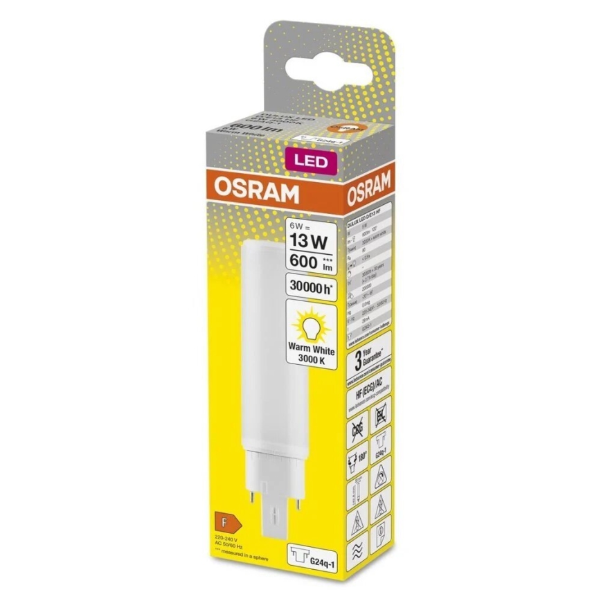 LED Spuldze G24q-1/6W/230V 3000K - Osram