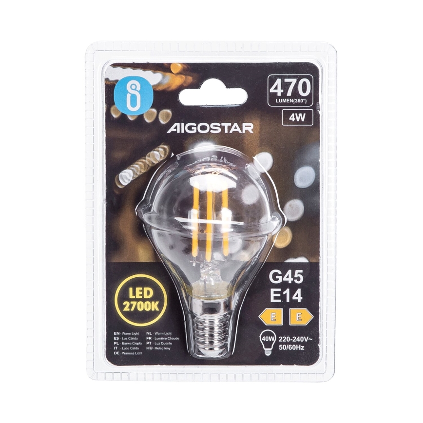 LED Spuldze G45 E14/4W/230V 2700K - Aigostar