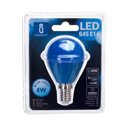 LED Spuldze G45 E14/4W/230V blue - Aigostar