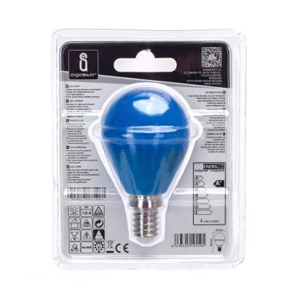 LED Spuldze G45 E14/4W/230V blue - Aigostar