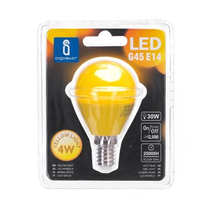 LED Spuldze G45 E14/4W/230V dzeltena - Aigostar