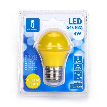 LED Spuldze G45 E27/4W/230V dzeltena - Aigostar