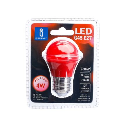 LED Spuldze G45 E27/4W/230V sarkana - Aigostar