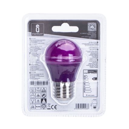 LED Spuldze G45 E27/4W/230V violeta - Aigostar