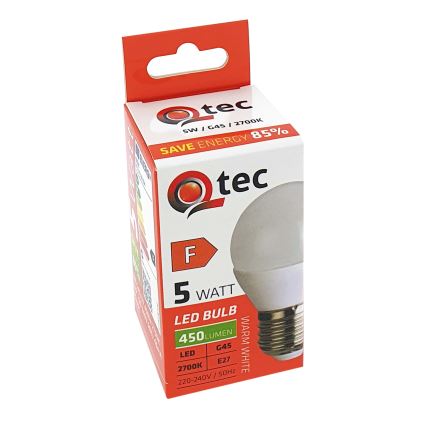LED Spuldze G45 E27/5W/230V 2700K