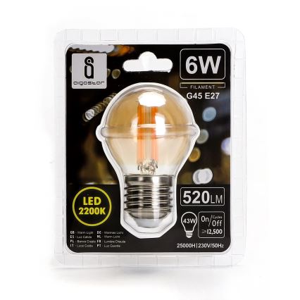 LED Spuldze G45 E27/6W/230V 2200K - Aigostar