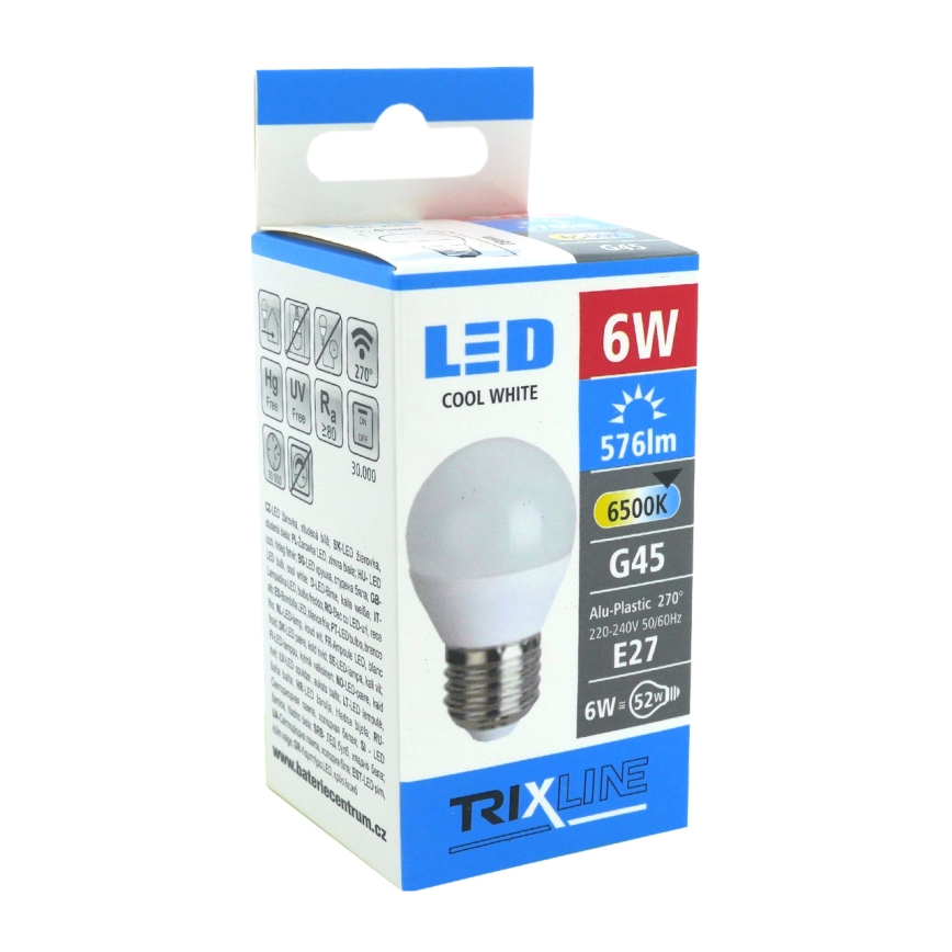 LED Spuldze G45 E27/6W/230V 6500K
