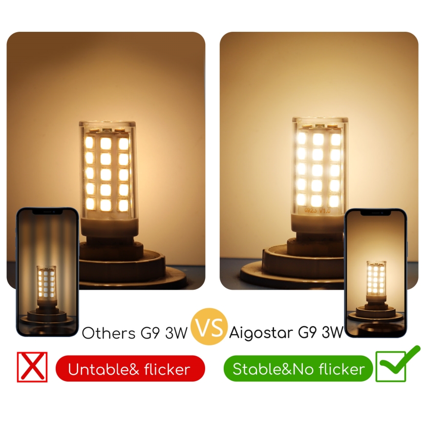 LED Spuldze G9/3W/230V 3000K - Aigostar