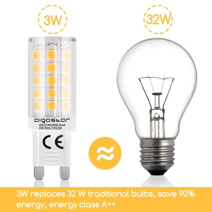 LED Spuldze G9/3W/230V 3000K - Aigostar