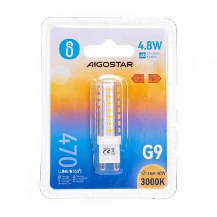 LED Spuldze G9/4,8W/230V 3000K - Aigostar