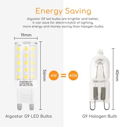 LED Spuldze G9/4W/230V 3000K - Aigostar