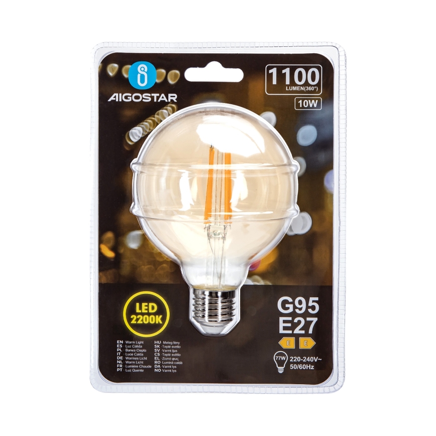 LED Spuldze G95 E27/10W/230V 2200K - Aigostar