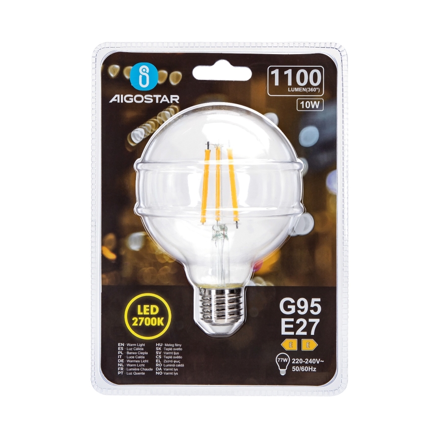LED Spuldze G95 E27/10W/230V 2700K - Aigostar