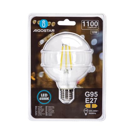 LED Spuldze G95 E27/10W/230V 6500K - Aigostar