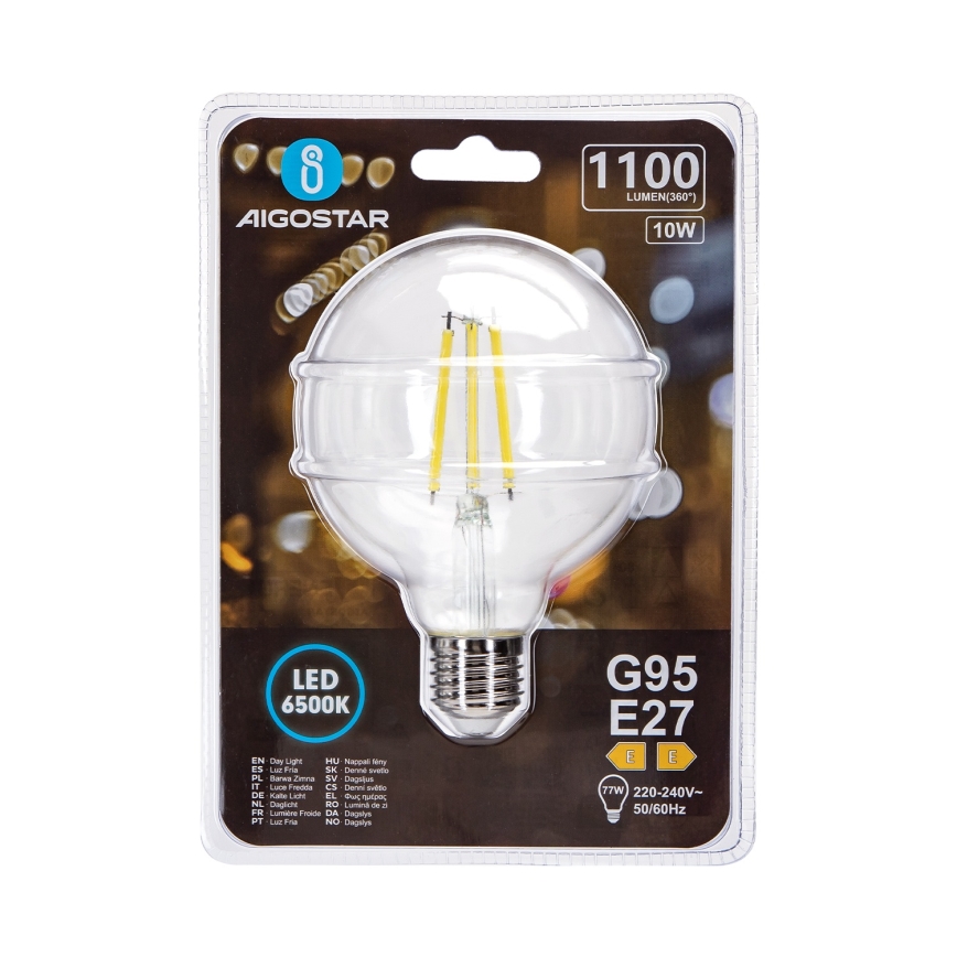 LED Spuldze G95 E27/10W/230V 6500K - Aigostar