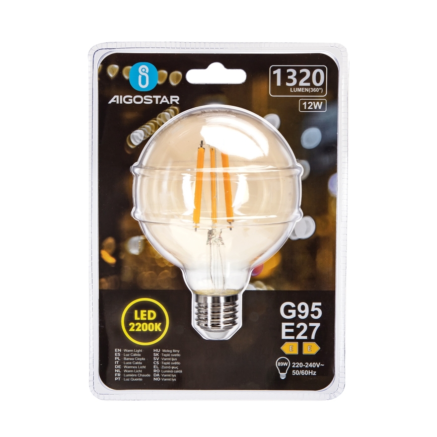 LED Spuldze G95 E27/12W/230V 2200K - Aigostar