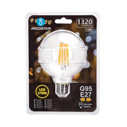 LED Spuldze G95 E27/12W/230V 2700K - Aigostar