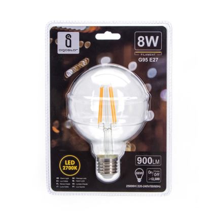 LED spuldze G95 E27/8W/230V 2700K - Aigostar