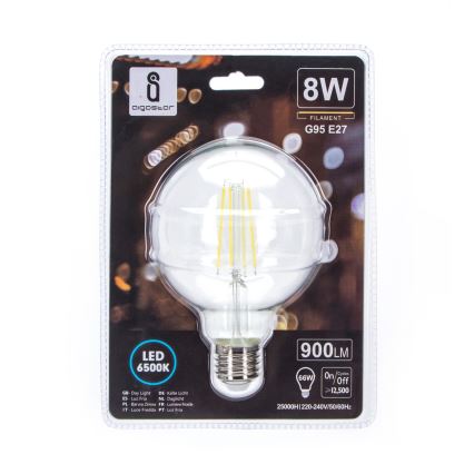 LED spuldze G95 E27/8W/230V 6500K - Aigostar