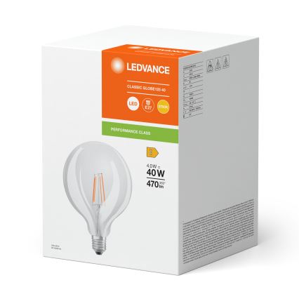 LED spuldze GLOBE CLASSIC FILAMENT G125 E27/4W/230V 2700K - Ledvance