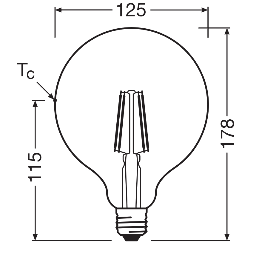 LED spuldze GLOBE CLASSIC FILAMENT G125 E27/4W/230V 2700K - Ledvance
