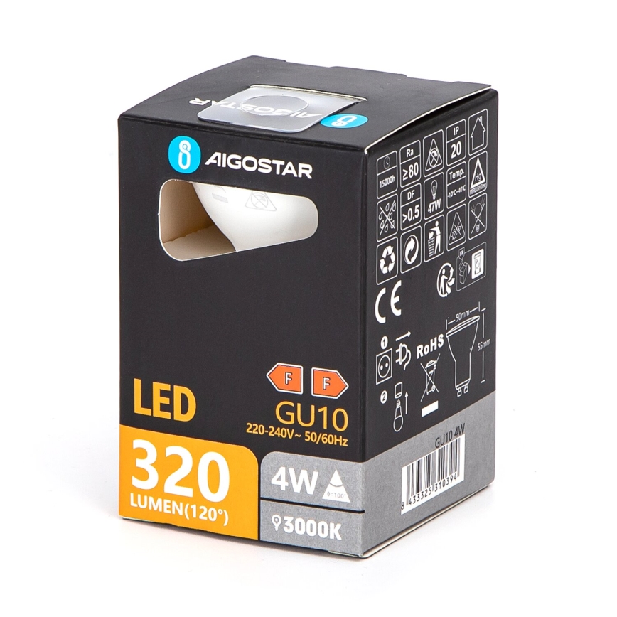 LED Spuldze GU10/4W/230V 3000K - Aigostar