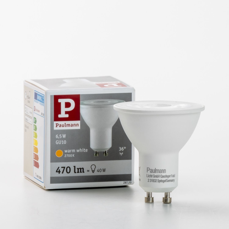 LED Spuldze GU10/6,5W/230V 2700K - Paulmann 28720