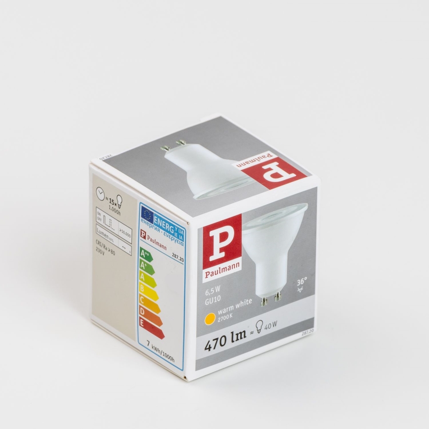 LED Spuldze GU10/6,5W/230V 2700K - Paulmann 28720