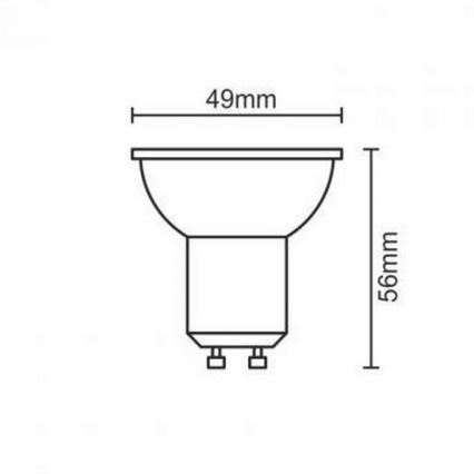 LED Spuldze GU10/6W/230V 3000K melna