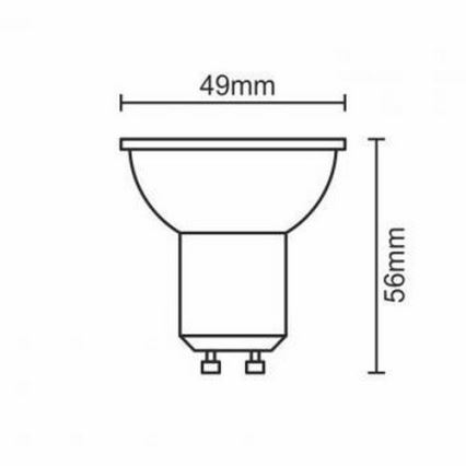 LED Spuldze GU10/6W/230V 4000K melna