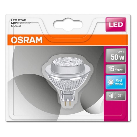 LED spuldze GU5,3/MR16/7,2W/12V 4000K - Osram
