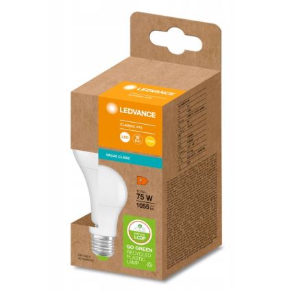 LED Spuldze izgatavota no pārstrādātas plastmasas E27/10W/230V 2700K - Ledvance