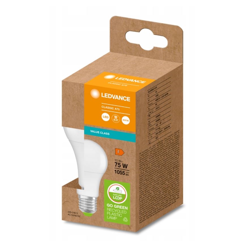 LED Spuldze izgatavota no pārstrādātas plastmasas E27/10W/230V 4000K - Ledvance