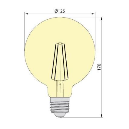 LED spuldze LEDSTAR AMBER G125 E27/8W/230V 2200K