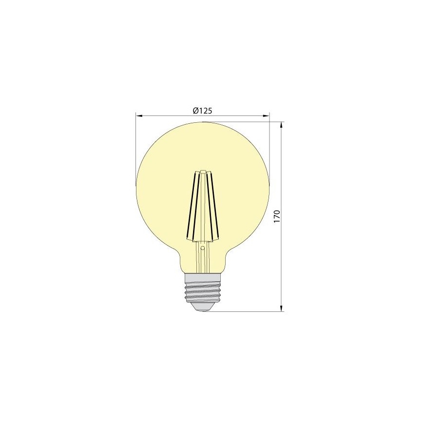 LED spuldze LEDSTAR AMBER G125 E27/8W/230V 2200K