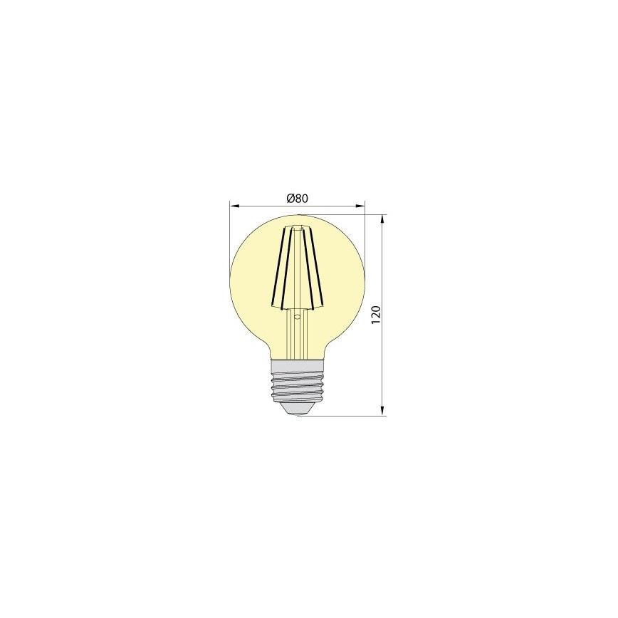 LED spuldze LEDSTAR AMBER G80 E27/8W/230V 2200K