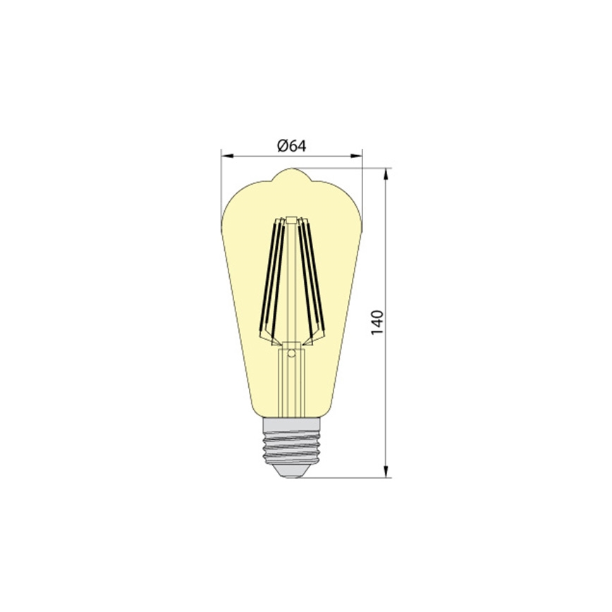 LED spuldze LEDSTAR AMBER ST64 E27/10W/230V 2200K