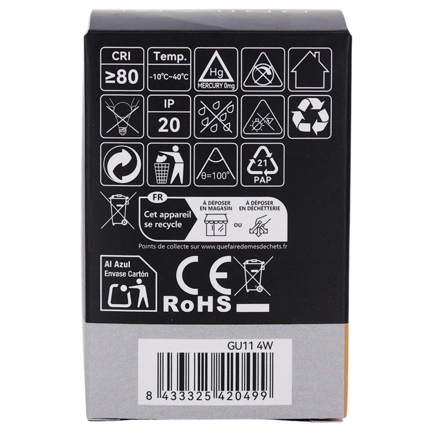 LED spuldze MR11 GU10/4W/230V 3000K - BRILAGI