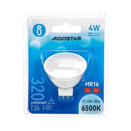 LED Spuldze MR16 GU5,3/4W/12V 6500K - Aigostar