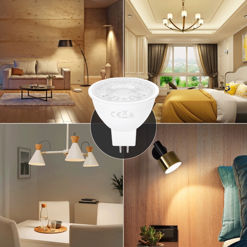 LED Spuldze MR16 GU5,3/6W/12V 3000K - Aigostar