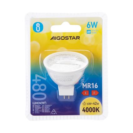 LED Spuldze MR16 GU5,3/6W/12V 4000K - Aigostar