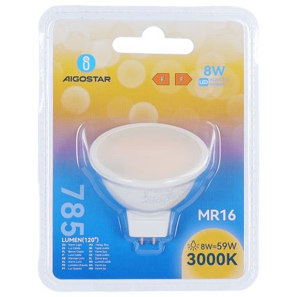 LED spuldze MR16 GU5,3/8W/12V 3000K - Aigostar