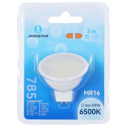 LED spuldze MR16 GU5,3/8W/12V 6500K - Aigostar